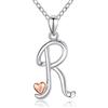 CELESTIA Donna Collana con Iniziale Nome Argent Sterling 925 Ciondolo Cuore Lettera A~Z Gioielli Personalizzato Regali Donne Fidanzata Figlia Compleanno Natale