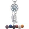 EUDORA Harmony Ball Collana Aromaterapia Diffusore di oli essenziali per donna Collana Cacciatore di sogni Ciondolo Gioielli per ragazze Regalo con 7 pezzi di pietra lavica