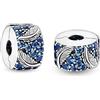 Annmors 925 Sterling Silver Clips Distanziatore Catena di Sicurezza Ferma Ciondoli Ciondolo in Vetro di Murano per Donna Bracciale Collana Gioielli Regalo