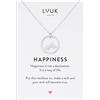 LUUK LIFESTYLE Collanina in filigrana con ciondolo vetta della montagna e dedica HAPPINESS, in acciaio inox, idea regalo per donna e ragazza, stile semplice e trendy, catenina dell'amicizia, argento