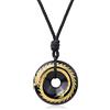 COAI Collana da Uomo con Pendente di Ossidiana Arcobaleno con Dragone Dorato Inciso a Mano, Collana Pietra Naturale da Uomo