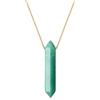 COAI Pendente Barra Esagonale in Avventurina, Collana Pendente Unisex Catena Lunga in Acciaio Inox