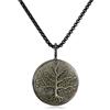 COAI Collana Unisex con Pendente Albero della Vita in Ossidiana Dorata e Catena in Acciaio Inox, Collana Ossidiana Oro con Ciondolo In Pietre Dure per Uomo e Donna