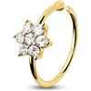 OUFER 9ct Oro Piercing Naso Nose Ring Hoop 20G 0.8mm Solid Nostril Earring 2mm CZ Cartilagine Orecchino Anello Helix Hoop Tragus Trago Rook Cartilage Gioielli Donna Gift 8mm
