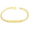Monde Petit - Bracciale Bebè Bambini ragazza Oro Giallo 9K Personalizzata Schiava Barbata Opaca Brillante 12 cm - Scatola Regalo - Certificato di garanzia