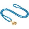 COAI Collana Mala 108 Perle di Apatite Annodate a Mano con Ciondolo Albero della Vita in Acciaio Inox