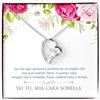 NONNA PROFESSIONISTA Collana Donna Mia Cara Sorella Argento Idee Regali per lei Compleanno o Natale - Cofanetto con DEDICA incluso (Finitura Oro Bianco 14k)
