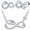 INFINIONLY Parure di gioielli, Collana Orecchini da donna ragazza, orecchini collana in argento 925, orecchini collana ciondolo simbolo dell'infinito e delfino carino, zircone intarsiato, argento