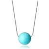 COAI Collana da Donna con Catena in Argento Placcato Platino e Ciondolo a Sfera in Pietre Naturali Ametista, Amazzonite, Lapislazzuli