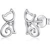 EUDORA Harmony Ball Orecchini a Lobo con Gatto in Argento Sterling da Donna, Orecchini a Cerchio con Gatto Carino Orecchini con Stella di David Orecchini con Fiocco di Neve Gioielli Regalo