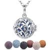 EUDORA Harmony Ball Collana Aromaterapia Oli Essenziali Diffusore albero della vita Pendente per Donne Ragazze Gioielli Bel Regalo, 7PCS Pietra vulcanica, 61 cm