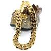 Lifetime Bling Collana con catenina cubana, unisex, in oro 18 kt, larga 11 mm, taglio a diamante, con chiusura solida e spessa, stile hip-hop e 14ct metallo con base placcato oro, cod. NA