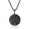 COAI Pendente Unisex Albero della Vita in Ossidiana con Catena in Acciaio Inox