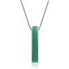 COAI Collana Unisex in Acciaio Inox con Ciondolo Barra Rettangolare in Avventurina
