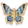 Namana Spilla da donna in argento Sterling 925, con decorazione a forma di uccello e farfalla, con dettagli smaltati e zirconi, spille in argento e oro, 20 x 25 mm, Smaltato