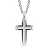 Diamond Treats Collana Croce Uomo in Acciaio Inossidabile con Placcatura IP Nera, Ciondolo Croce 26×37 mm e Catena Barbazzale Regolabile 50-60 cm, Gioiello Uomo Elegante con Scatola Regalo