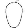 COAI Collana Unisex con Perle di Onice Opaco e Acciaio Inox, Collana Pietre Naturali da Uomo e da Donna