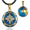 EUDORA Harmony Ball Mappa Gravidanza Collana per Donne, Bussola Messicana Bola Chime Angel Caller Medaglione Campana Ciondolo Gioielli Regalo per la Festa della Mamma per la Nuova Mamma, 30 + 45