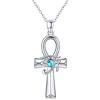 Midir&Etain Collana Ankh Argento sterling 925 Occhio di Horus Collana con ciondolo Collana egiziana Ankh Croce Gioielli Regalo per donna uomo