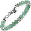 10:10 Bracciale in Acciaio Inox con Pietra Avventurina - Regolabile, Resistente, Elegante - Idea Regalo Uomo Donna, Made in Italy