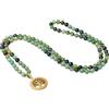 COAI Collana Mala 108 Perle di Crisoprasio e Agata Indiana Annodate a Mano con Ciondolo Albero della Vita in Acciaio Inox