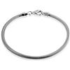 QUADRI - Bracciale in argento 925 - elegante catena Snake idea regalo per uomo donna, larghezza maglia 5 mm - lunghezza 20 cm - Certificato Made in Italy