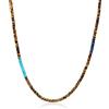COAI Collana da Uomo e da Donna con Perline Heishi di Occhio di Tigre 65cm