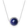 COAI Collana da Donna in Argento Sterling 925 con Ciondolo Circolare di Lapislazzuli, Collana Lapislazzuli Naturale da Donna