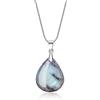 COAI Collana da Donna in Argento Sterling 925 con Ciondolo Goccia d'Acqua di Labradorite, Collana Labradorite Naturale da Donna