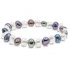 Secret & You Bracciale perle coltivate d'acqua dolce barocche bianche o colorate - Le perle sono 8-9 mm - 18cm di fascia elastica - Disponibile in diversi colori
