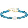 COAI Bracciale da Donna in Cristalli di Apatite Sfaccettata con Perla in Pietra di Luna