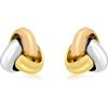 Carissima Orecchini Bottoni con Nodo Triplo da 9 mm in Oro Tre Colori 9 ct per Donna