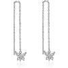 YAFEINI Orecchini pendenti a forma di farfalla Orecchini pendenti in argento sterling 925 con cristalli bianchi Orecchini a filo lungo Orecchini gioielli per donne e ragazze