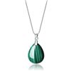 COAI Collana Argento Sterling 925 da Donna con Ciondolo Goccia/Lacrima di Malachite, Collana Malachite Donna