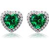 Navachi, orecchini in argento Sterling 925 placcato in oro bianco 18 carati, a forma di cuore con rubino da 4,5 carati e Placcato oro, colore: Green, cod. SIL-9131-2