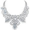 EVER FAITH Chunky Statement Collo Collana per Donne Ragazze Rhinestone Cristallo Vintage Bigiotteria Trasparente Argento-Fondo