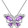 Aurora Tears Collana con ciondolo a forma di farfalla in argento 925 con ametista viola per ragazze DP0013P