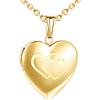 CPSLOVE Collana con Foto a Cuore, Ciondolo in Acciaio Inossidabile da Donna Ragazza, Collane con Cuore, Collana commemorativa, può Mettere Foto, Intagliare Modello di Cuore
