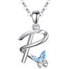 EUDORA Harmony Ball EUDORA Collana iniziale 925 Sterling Silver 26 Alfabeto Lettera Personalizzata Collane con ciondolo Regali per le donne Signore Ragazze Festa della mamma, catena da 45 cm
