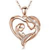 EUDORA Harmony Ball Mother and Child Necklace for Women, 925 Sterling Silver CZ Mom Baby Pendant Necklaces Beautiful Jewelry Gift for Wife Mum Daughter, 45 cm Chain