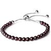 COAI Bracciale da Donna In Granato e Argento Sterling 925, Bracciale Regolabile da Ragazza