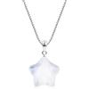 COAI Collana da Donna in Argento 925 con Ciondolo Stella di Pietra di Luna Adularia, Collana Pietra di Luna Naturale da Donna