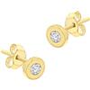 Carissima Gold - Orecchini a Lobo da Donna in Oro Giallo 9Kt, Rotondi con Zirconi Cubici