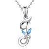 EUDORA Harmony Ball EUDORA Collana a farfalla iniziale in argento sterling 925 con lettera dell'alfabeto Collane con ciondolo personalizzato con zirconi blu per donna, ragazza, madre, gioielli, catena da 45 cm