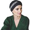 CAREBELL Turbante oncologico Modello Comfort - Design Ikat nero in bambù morbido e traspirante, speciale per chemioterapia, alopecia e pelli sensibili, prodotto in Spagna