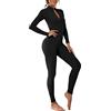 OEAK Tuta Intera Donna Sportiva Completa Sportiva Maniche Lunghe Cerniera Body Completo Aderente Tuta Donna ad Asciugatura Rapidaper Yoga Palestra Ginnastica jogging, nero, S