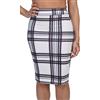 Oh! Pretty Donna Stampa Gonna Tubino a Vita Alta Lunghezza Ginocchia Gonna Dritta Bodycon Midi Gonna… (Bianco Check, S)