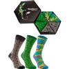 Rainbow Socks - Donna Uomo Divertenti Rettili Calze - 3 Paia - Serpente Camaleonte Alligatore - Taglia 41-46