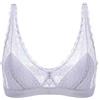 SilRiver Reggiseno da donna in pizzo Bralette senza ferramenta, grigio argentato, M