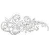 Quke Bling, spilla con perle di ispirazione vintage, da matrimonio, in chiaro cristallo austiaco, color argento